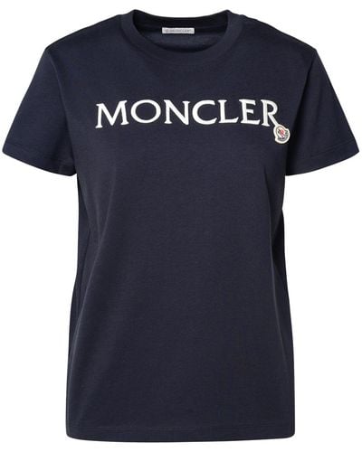 Moncler Cotton T-Shirt - Blue