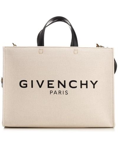Givenchy "g" Canvas Tote Bag - Natural