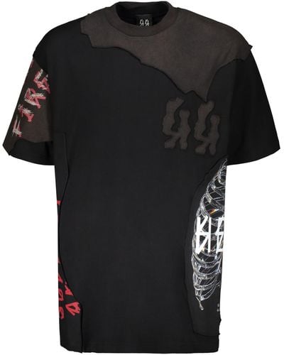 44 Label Group Cotton T-Shirt - Black