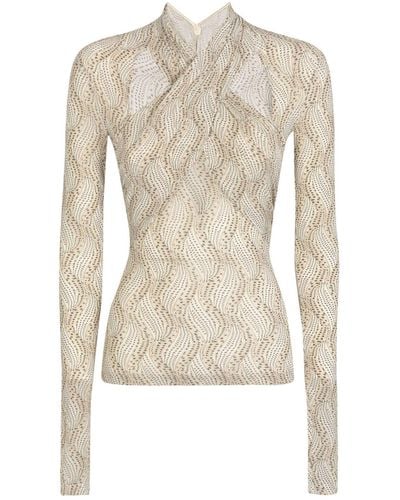 Isabel Marant Cut-out Detailed Crossover Neck Top - Natural