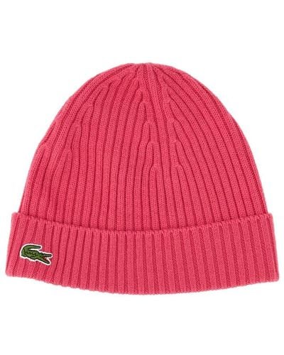 Lacoste Hat With Logo - Red