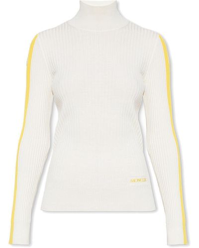 Moncler Cream Wool Turtleneck Sweater - White