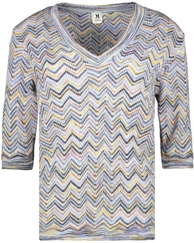 M Missoni Sweater With V-Neck - Gray