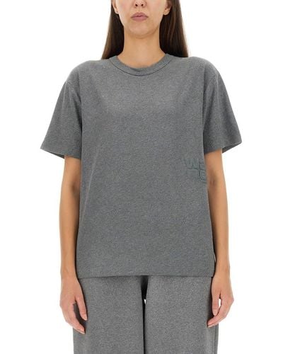 T By Alexander Wang T-shirt With Logo - Gray