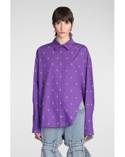 The Attico Diana Shirt In Viola Cotton - Purple