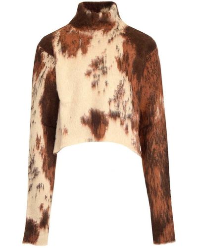 Gcds Cropped Sweater - Brown