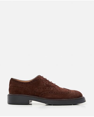 Tod's Suede Lace-up Shoes - Brown