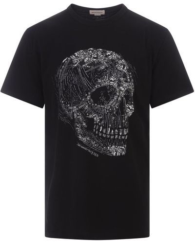 Alexander McQueen Crystal Skull T-Shirt - Black