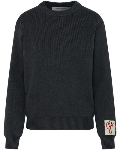 Golden Goose Gray Cotton Blend Sweater - Black