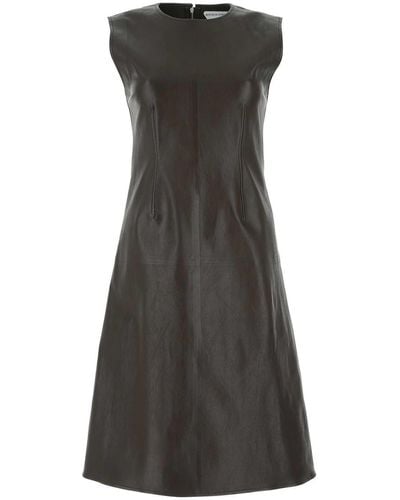 Bottega Veneta Dark Nappa Leather Dress - Gray