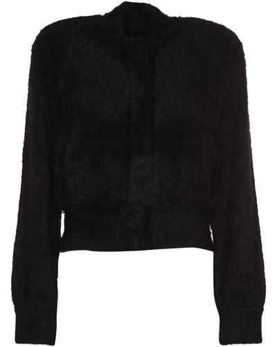 Alberta Ferretti Fur Applique Cropped Jacket - Black