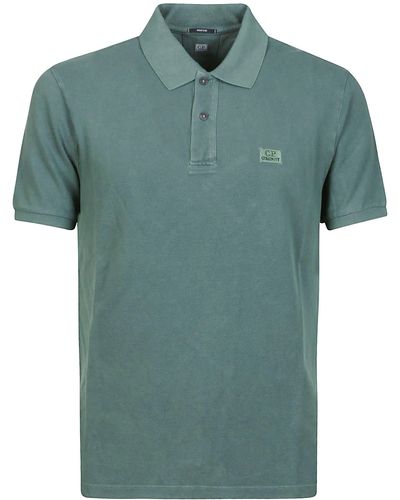 C.P. Company 24/1 Piquet Resist Dyed Short Sleeve Polo Shirt - Green