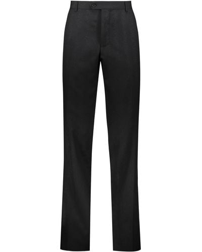 Ferragamo Virgin Wool Tailored Trousers - Black