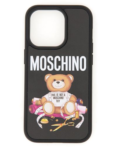 Moschino Teddy Cover For Iphone 14 And 14 Pro - Black