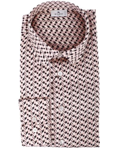 Etro Cotton Shirt Enriched By An All Over Print - Multicolor