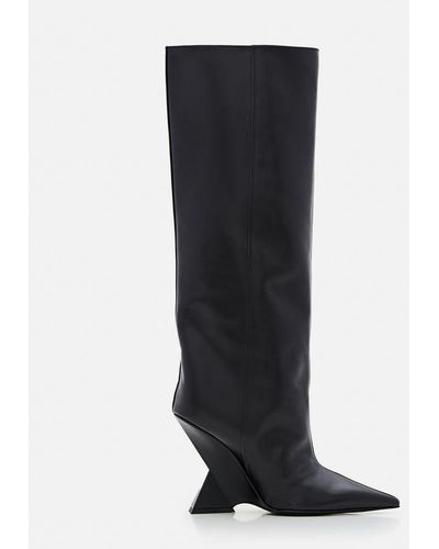 The Attico 105Mm Cheope Leather Boots - Black