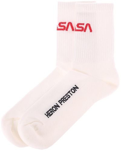 Heron Preston Logo Printed Socks - Pink
