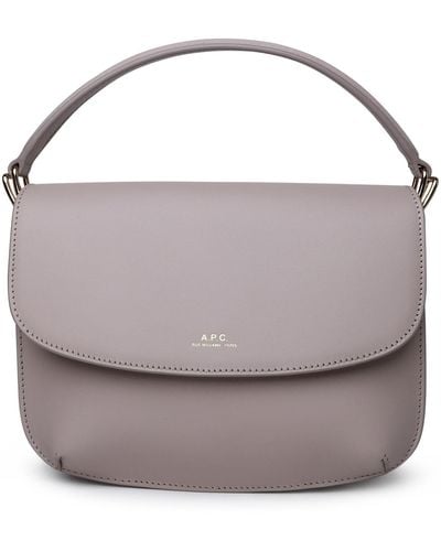 A.P.C. Dove Gray Leather Bag