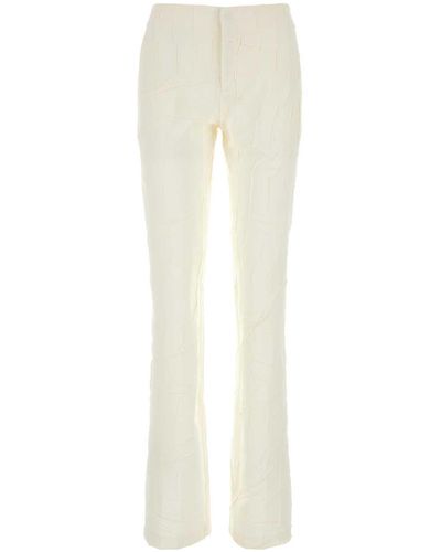 Blumarine Ivory Polyester Pant - White