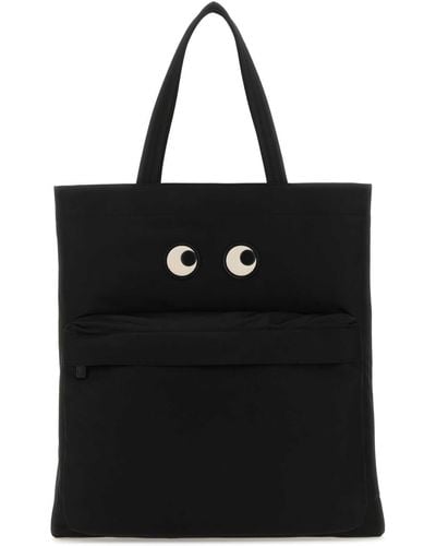 Anya Hindmarch Nylon Eyes Shopping Bag - Black