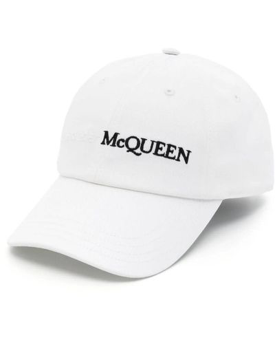Alexander McQueen Baseball Hat With Mcqueen Signature - White