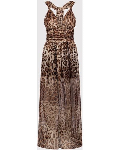 Dolce & Gabbana Dolce & Gabbana Leopard-Print Dress - Natural