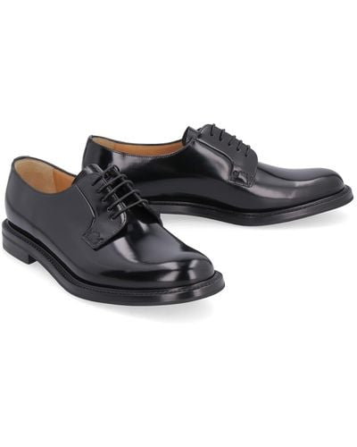 Church's Shannon Leather Laced Shoes - Black
