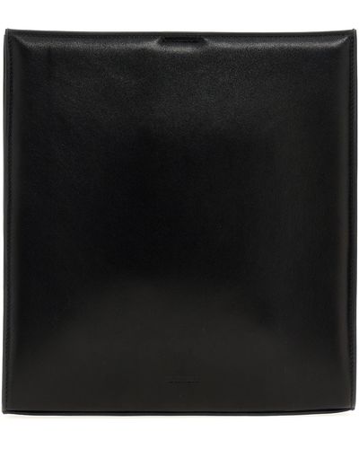 Jil Sander Leather Shoulder Strap Crossbody Bags - Black