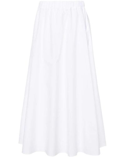 P.A.R.O.S.H. Long Skirt With Elastic Band - White