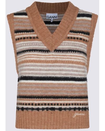 Ganni Wool Knitwear - Brown