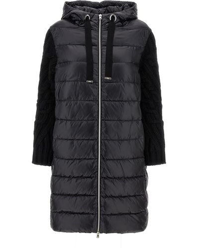 Herno Knitted Sleeve Down Jacket - Black