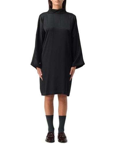 Max Mara Studio Mock Neck Long-sleeved Dress - Black