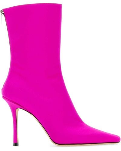 Jimmy Choo Satin Ankle Boots - Pink
