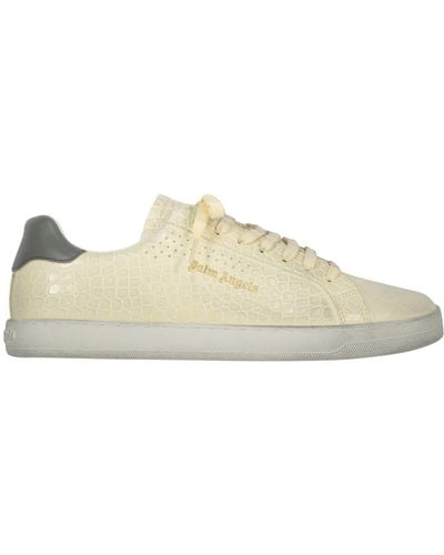 Palm Angels New Tennis Leather Trainers - Yellow