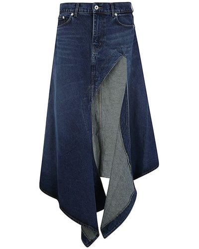Y. Project Evergreen Cut Out Denim Skirt - Blue