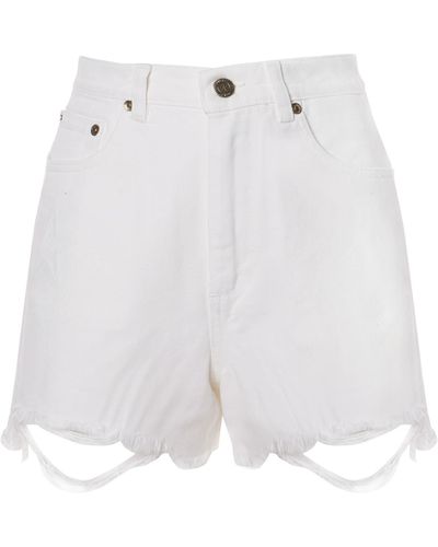 Golden Goose Shorts With Rips - White