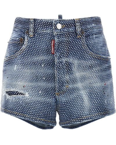 DSquared² Cotton Mini Shorts - Blue