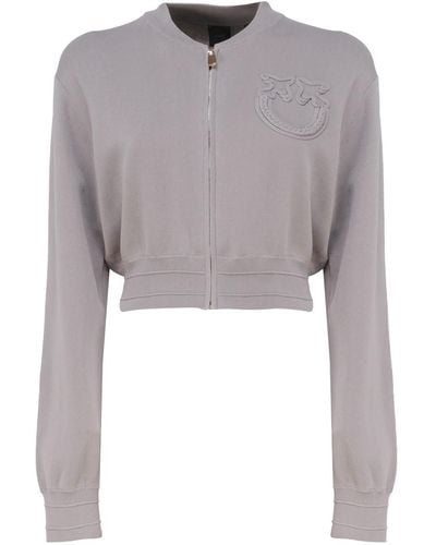 Pinko Short Fleece Bomber Jacket - Grey