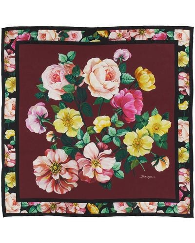 Dolce & Gabbana Floral Silk Satin Scarf - Multicolor