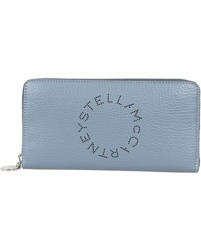 Stella McCartney Zip Wallet Embossed Grainy Mat - Blue