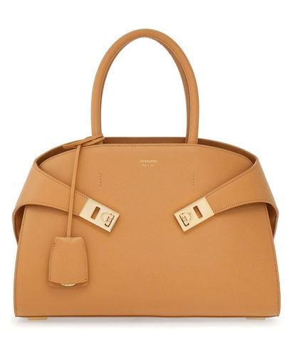 Ferragamo Light Camel Hug Handbag (S) - Brown