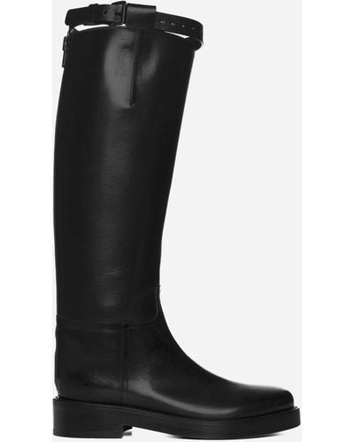 Ann Demeulemeester Stan Riding Leather Boots - Black