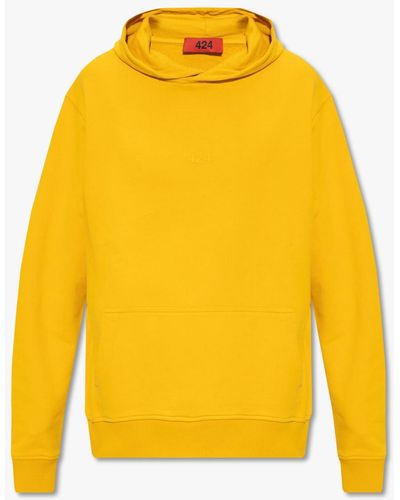 Fourtwofour On Fairfax Hoodie With Logo - Yellow