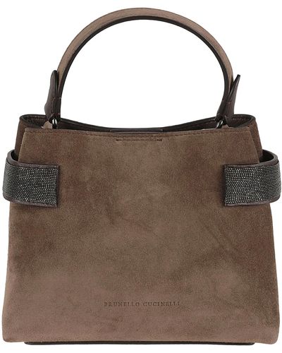 Brunello Cucinelli Embellished Handbag - Brown