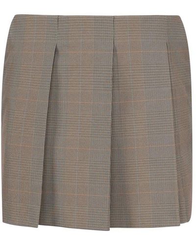 Sportmax Checked Mini Skirt - Grey