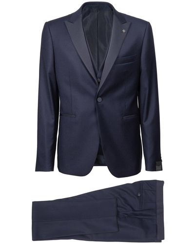 Tagliatore Single-breasted Three-piece Suit Set - Blue