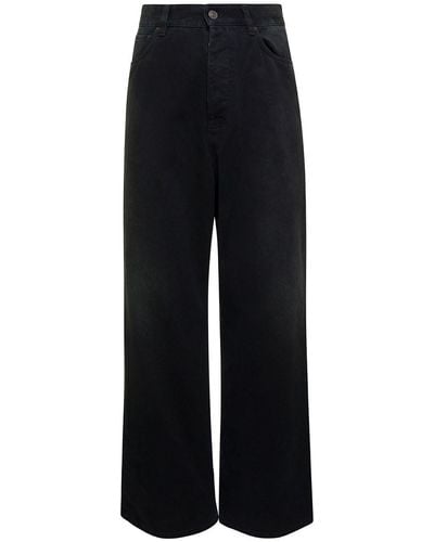 Balenciaga Look 20 Baggy Trousers Soft Black Left Hand Denim - Blue