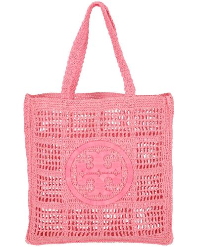 Tory Burch Ella Hand Crocheted Tote Bag - Pink
