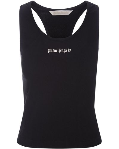 Palm Angels Embroidered Tank Top - Black