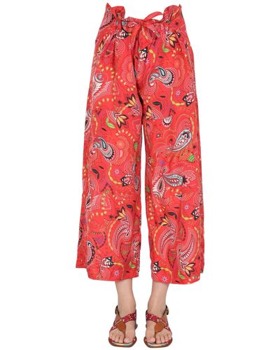 Etro Paisley Pattern Trousers - Red
